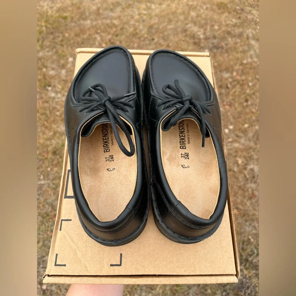NWOT Birkenstock Black Pasadena Swartz Leather Shoes EU Size 37/US Size 4.5